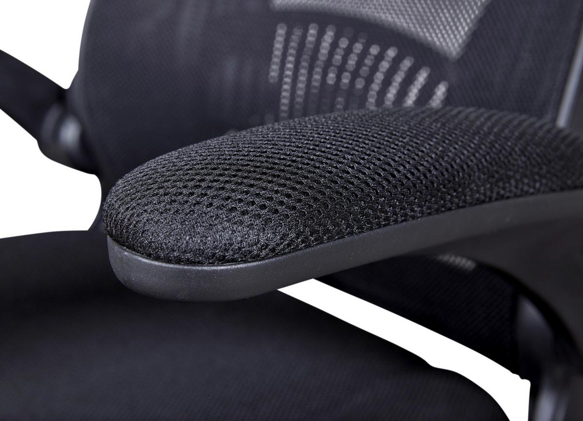 Drehstuhl XL Tecwork Schwarz - Schwarz, KONVENTIONELL, Textil/Metall (68-65/114-122/68cm) - MID.YOU