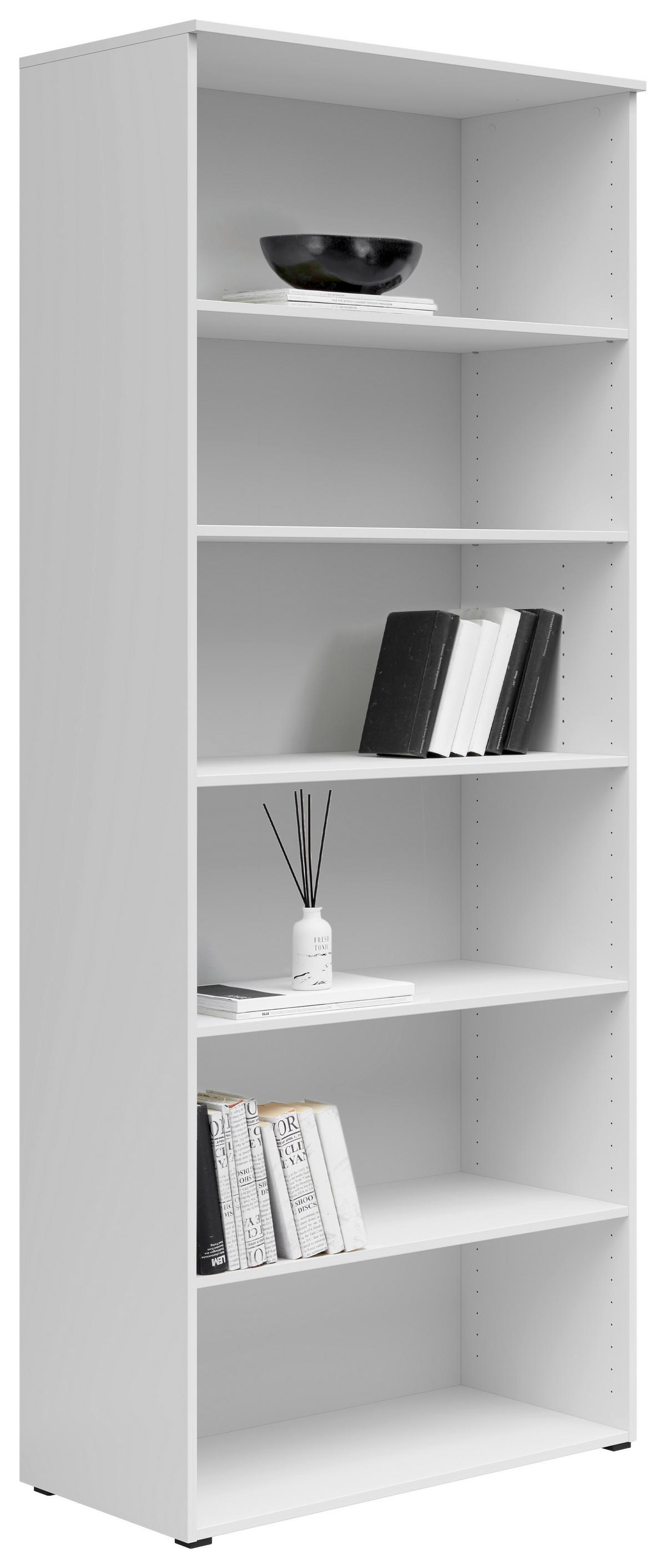 Regal Multistauraum - bela/antracit, Moderno, umetna masa/leseni material (80/195/40cm) - Premium Living