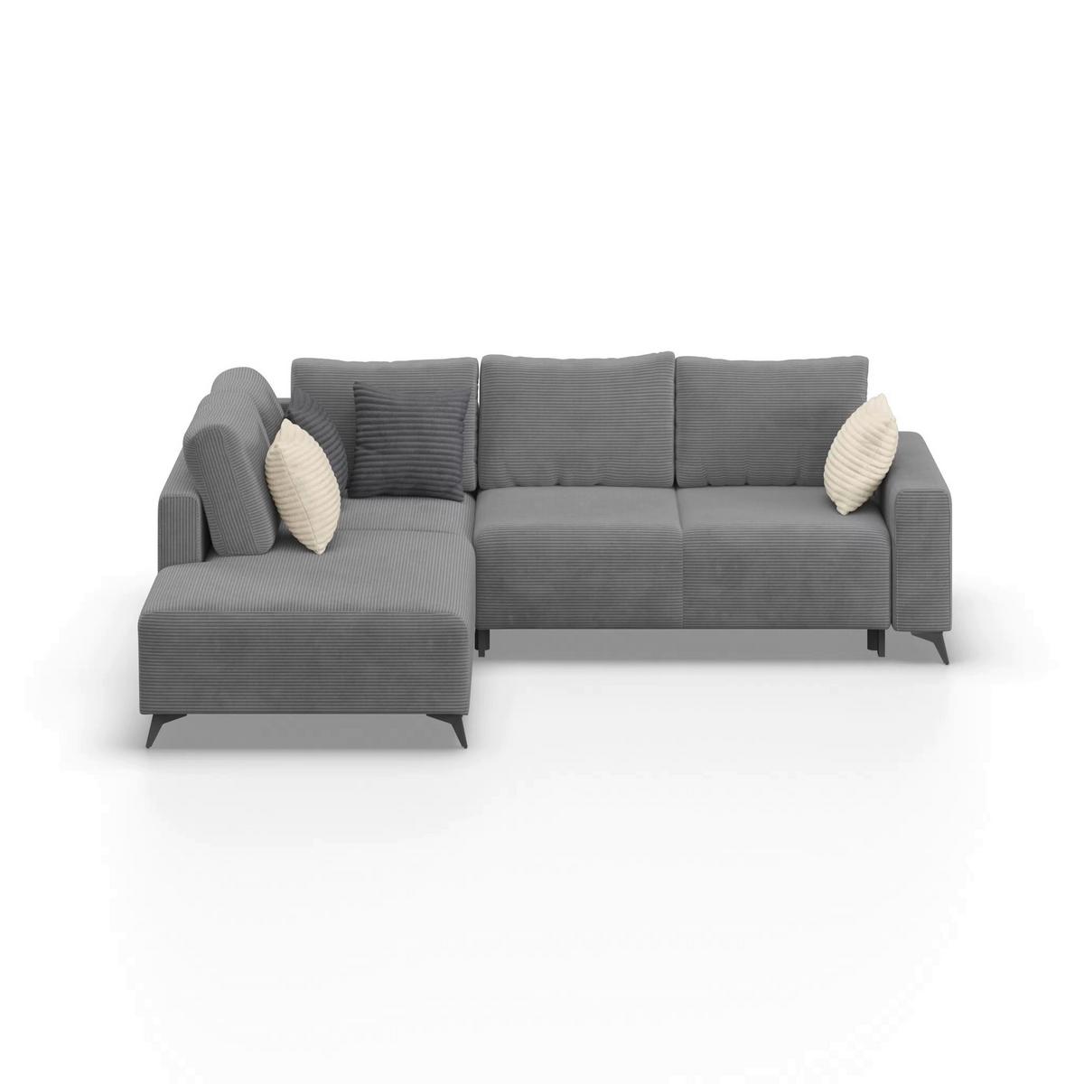 Kutna Garnitura Viktor - siva/crna, Moderno, tekstil/metal (212/270cm)