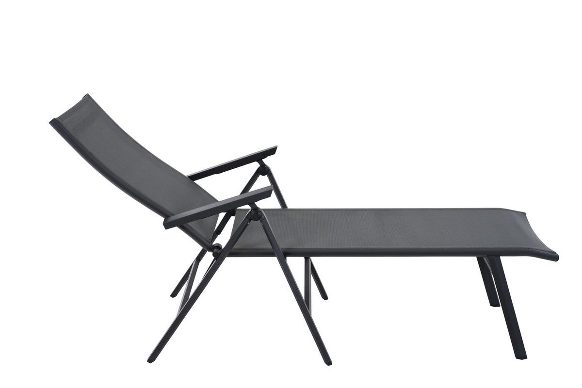 Gartenliege Tauro Anthrazit - Anthrazit, Basics, Kunststoff/Metall (63/99,5/182,5cm) - Siena Garden