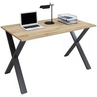 Schreibtisch Lona - Honigeiche/Silberfarben, Design, Holzwerkstoff/Metall (140/50/76cm) - MID.YOU