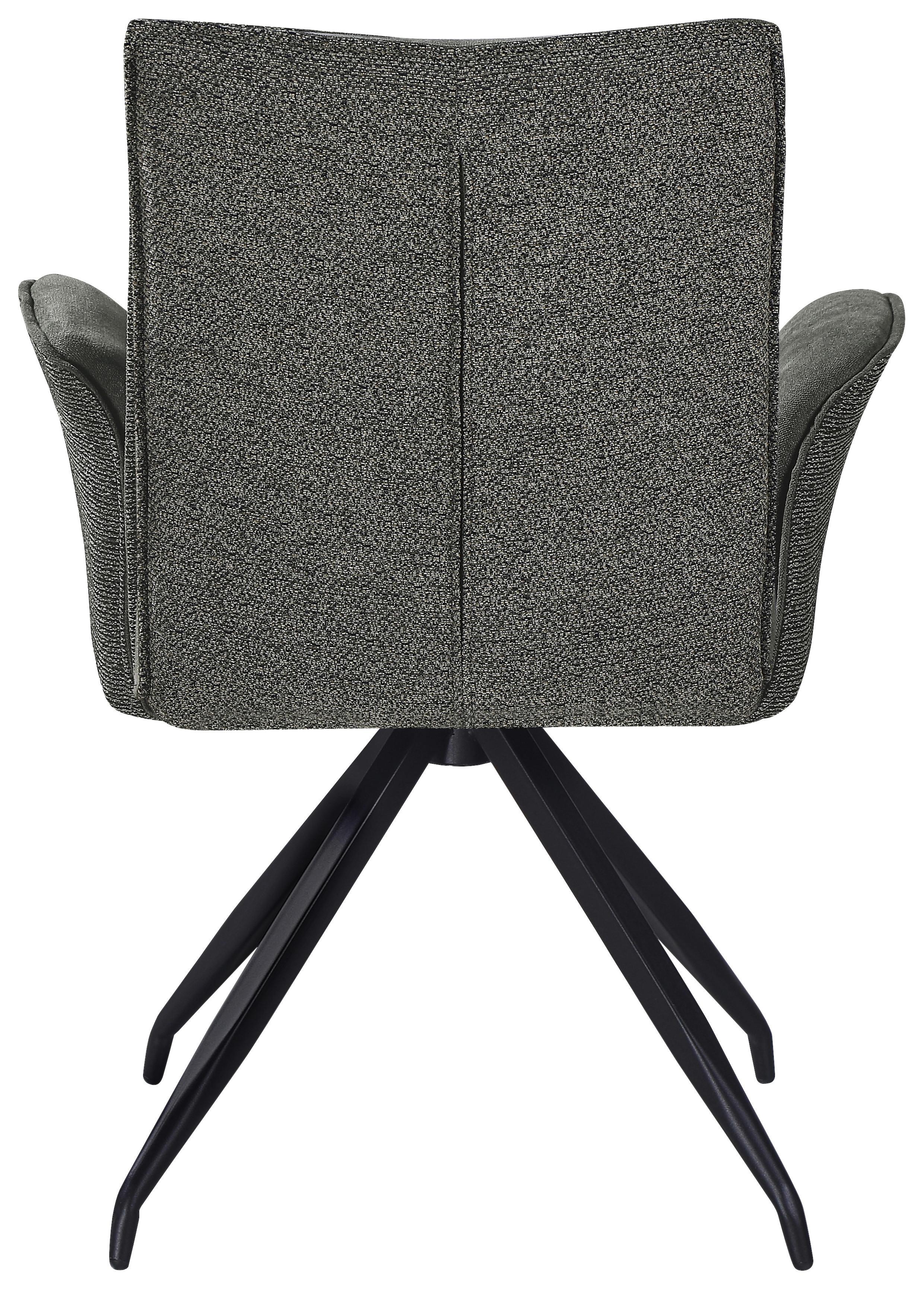 STOL MED ARMSTÖD NOVA - grön/svart, Modern, metall/textil (63/88/63cm) - Mömax
