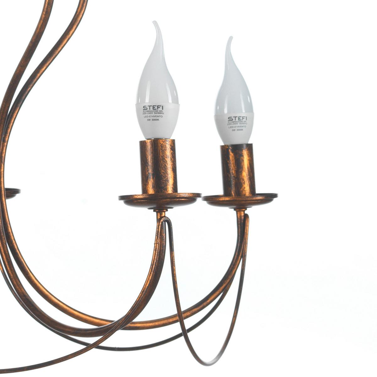 Kronleuchter Candela bronzo Bronzefarben max. 6 Watt - Bronzefarben, Basics, Metall (55/105cm)