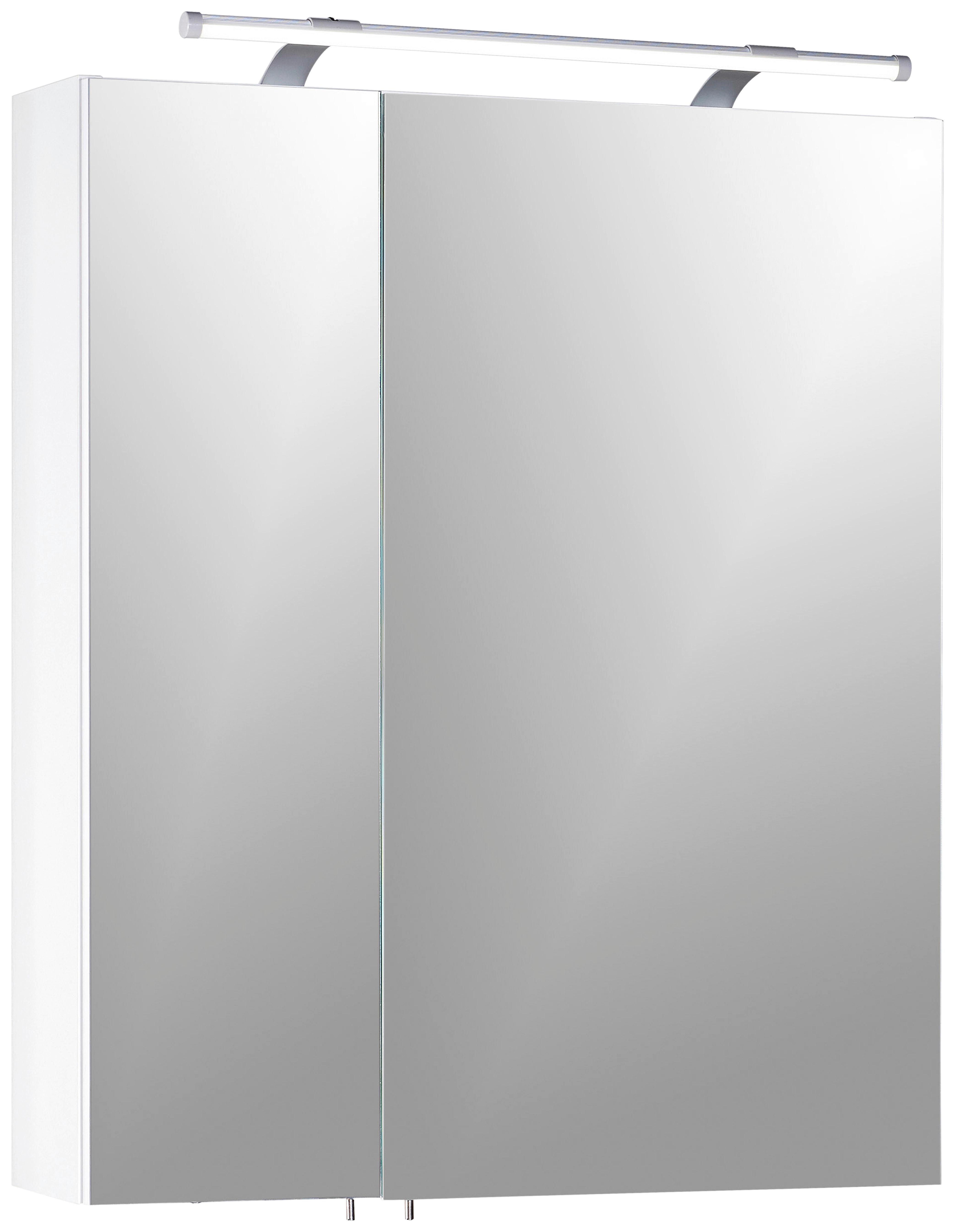 Spiegelschrank Dorina 600 mit LED Weiß - Silberfarben, MODERN, Glas/Holzwerkstoff (60/75,7/16cm) - MID.YOU