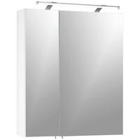 Spiegelschrank Dorina 600 mit LED Weiß - Silberfarben, MODERN, Glas/Holzwerkstoff (60/75,7/16cm) - MID.YOU