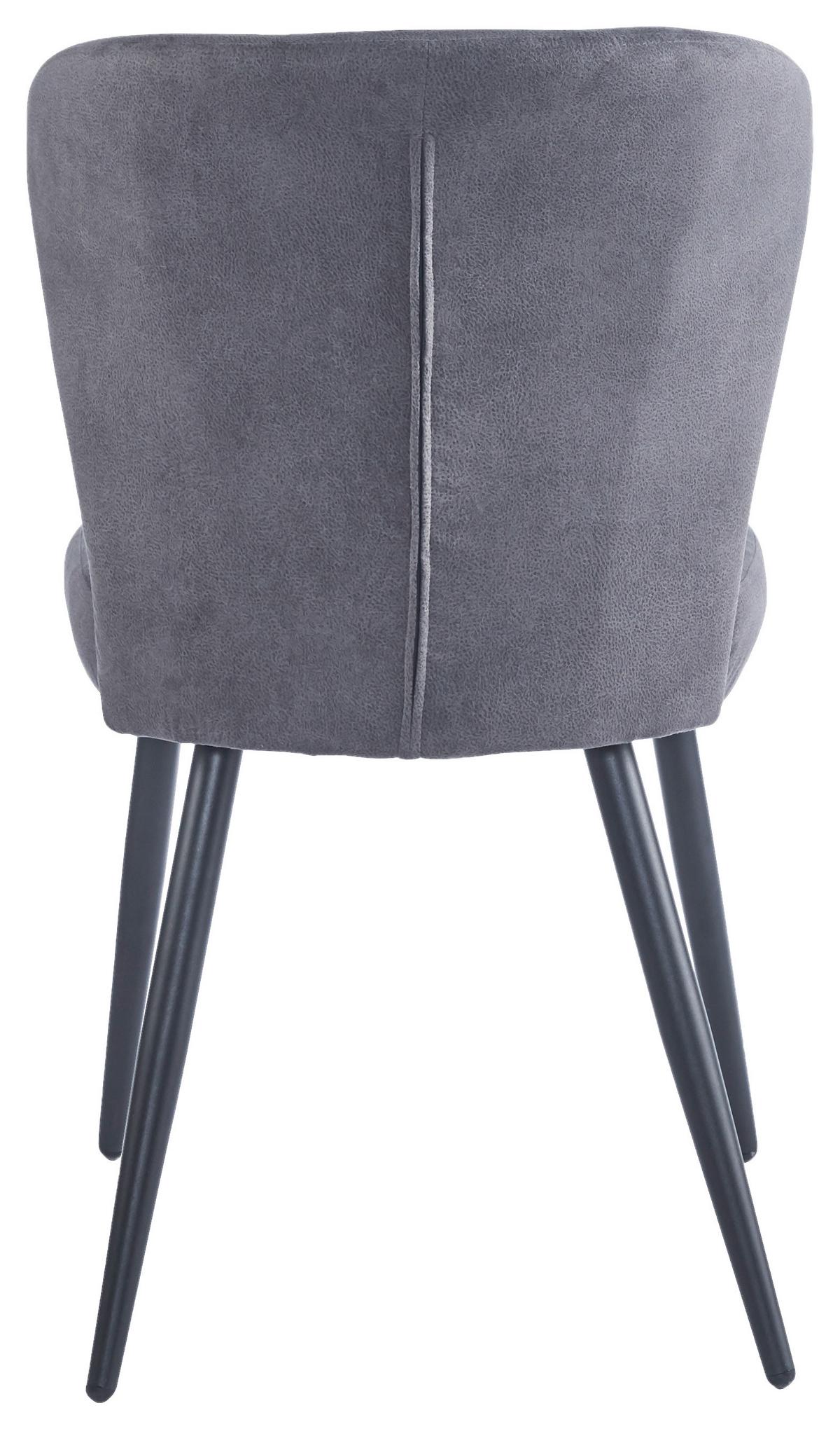 Stuhl Lynn in Grau - Schwarz/Grau, Modern, Textil/Metall (51/86/65cm) - Mömax