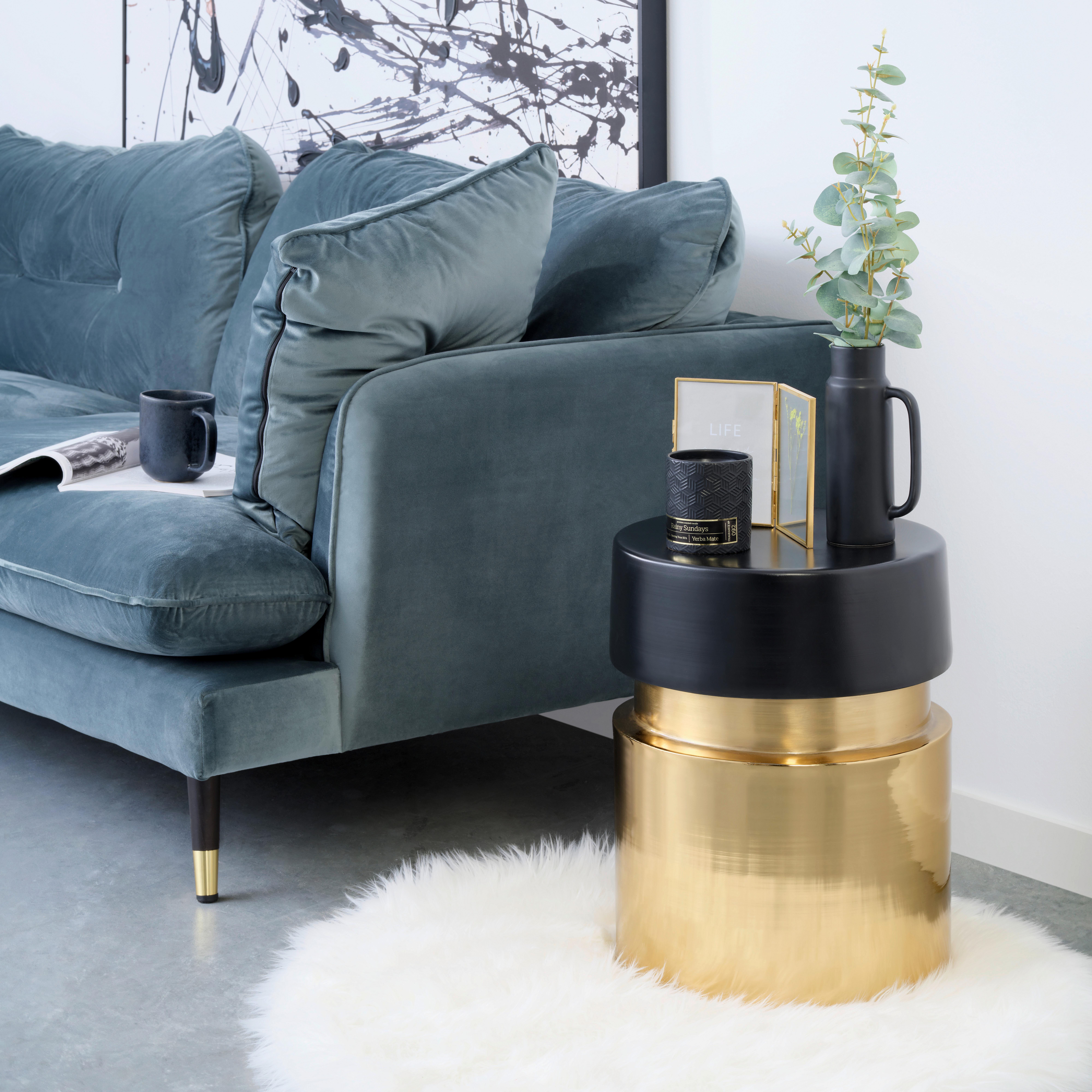 Kisasztal Glam - fekete/aranyszínű, Lifestyle, fém (35/46/35cm) - Premium Living