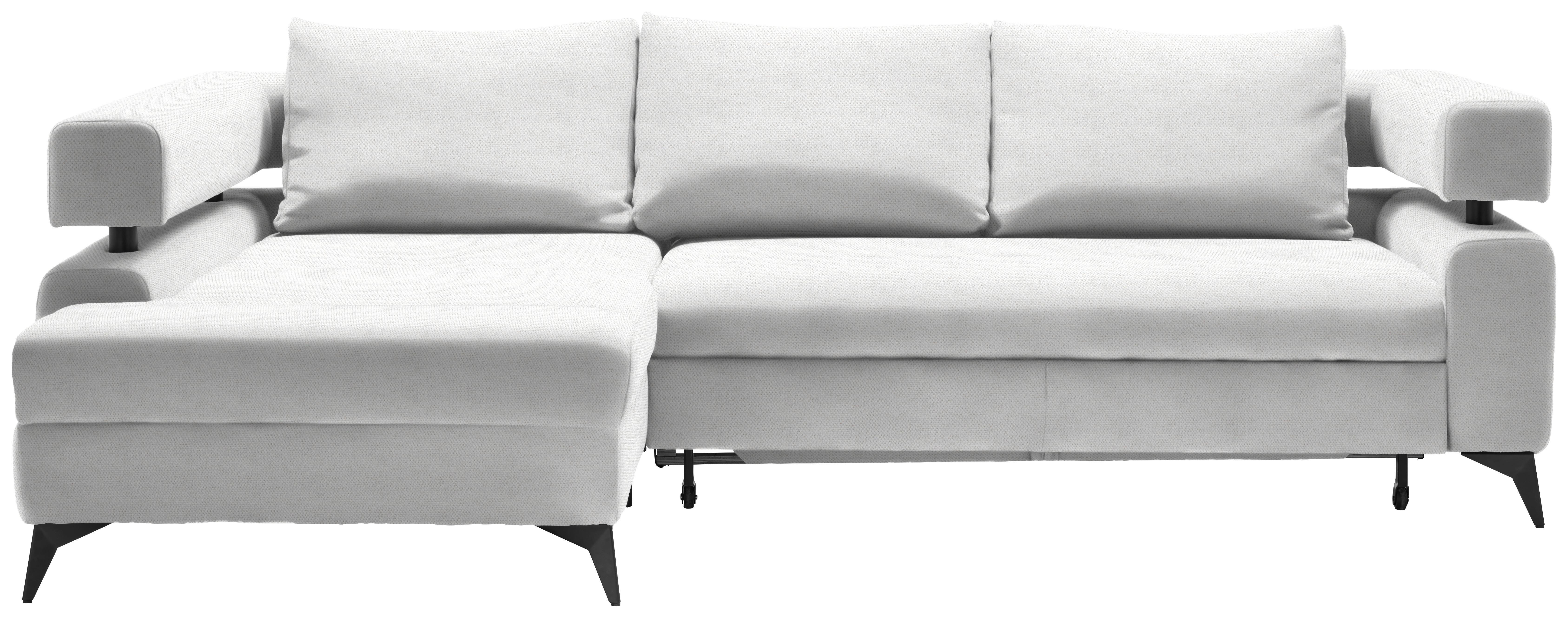 Kutna Garnitura Rosalie - bijela/crna, Konvencionalno, tekstil/metal (184/265cm) - Modern Living