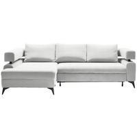 Kutna Garnitura Rosalie - bijela/crna, Konvencionalno, tekstil/metal (184/265cm) - Modern Living