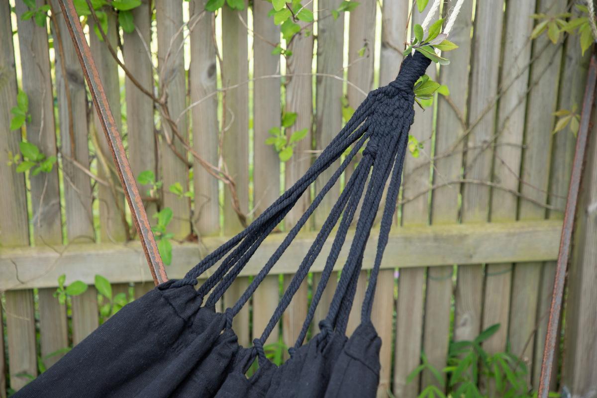 Hängematte Hedvig ca. 150x200 cm Schwarz - Schwarz, KONVENTIONELL, Kunststoff (150/1/200cm) - Gardenson