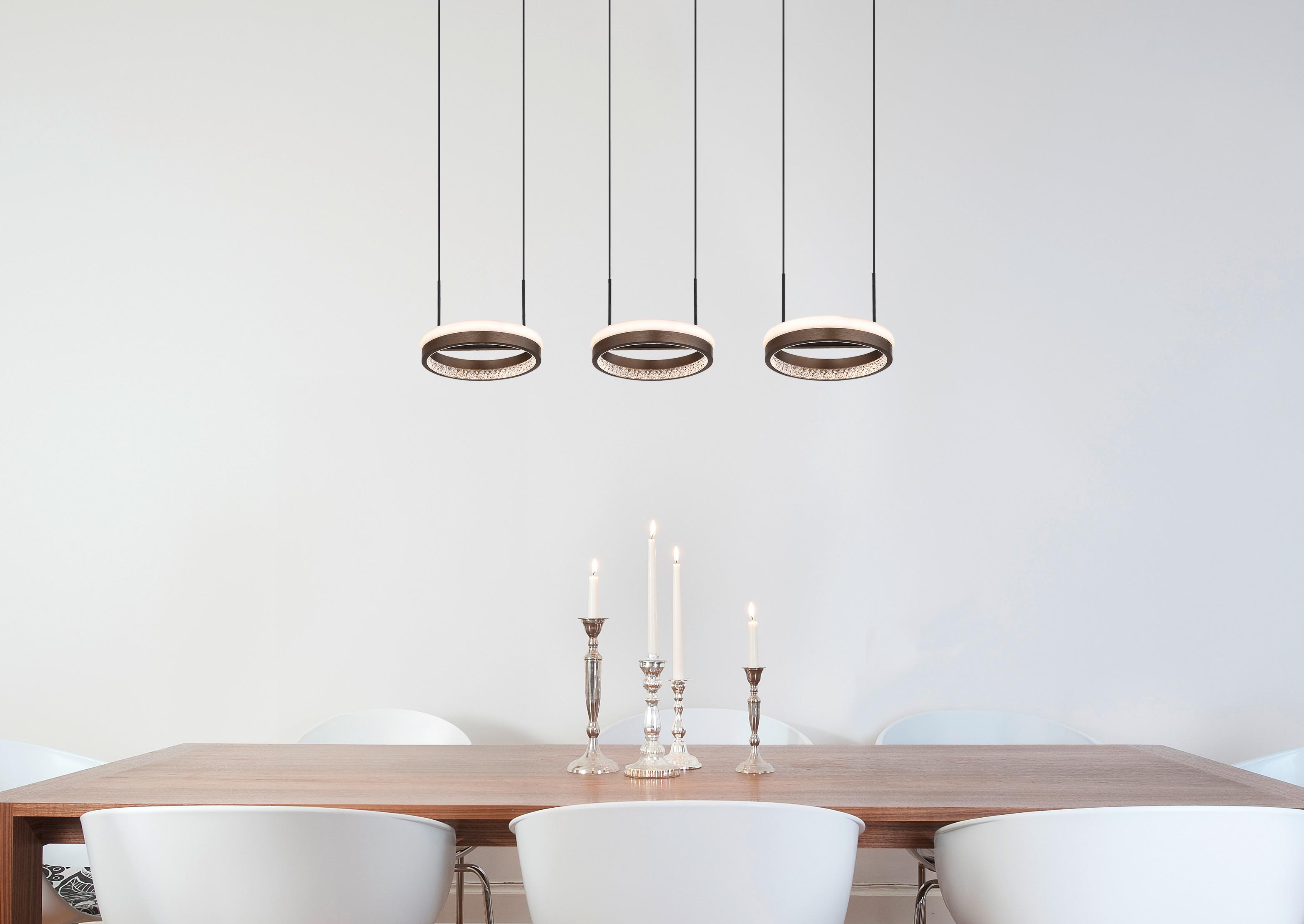 LED-HÄNGELEUCHTE 67179H2 DELLA - Klar/Weiss, Design, Kunststoff/Metall (82/20,6/150cm) - Globo