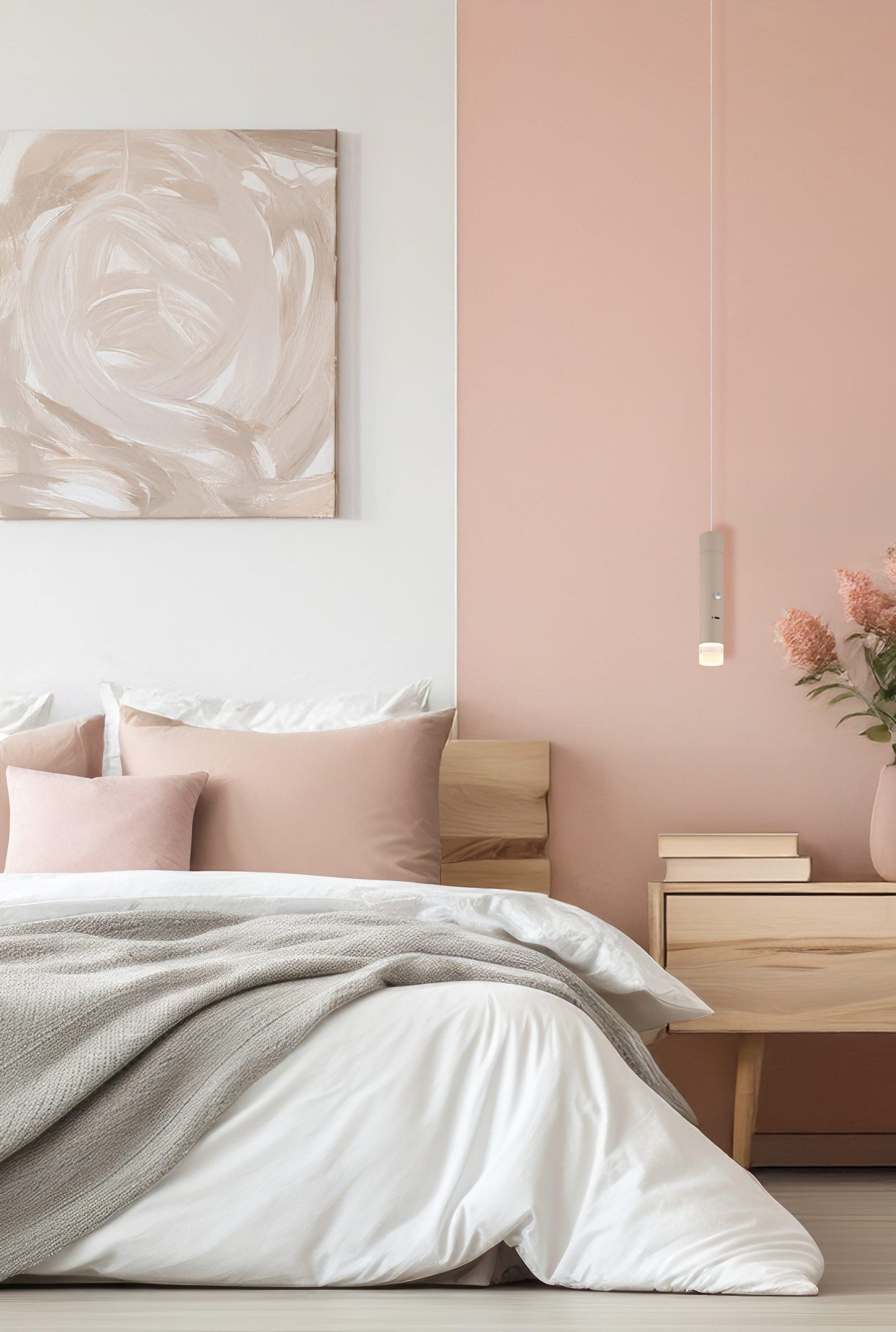 LAMPA WISZĄCA LED 16060S PELO - przejrzysty/kolor piaskowy, Design, tworzywo sztuczne/metal (38/120cm) - Globo