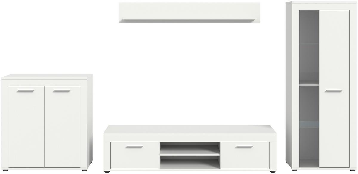 ANSAMBLU MOBILIER CAMERA DE Z JAM - alb, Design, sticlă/material pe bază de lemn (330/159/35cm) - Modern Living