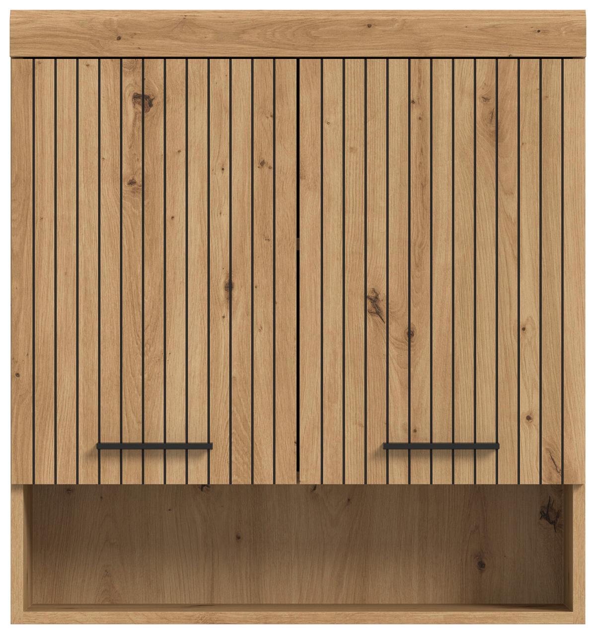 Hängeschrank Scout Eiche Artisan - Schwarz/Eiche Artisan, Trend, Holzwerkstoff/Kunststoff (74/79/24cm) - MID.YOU