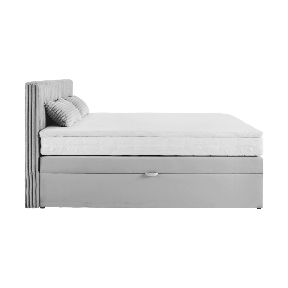 Boxspringbett Rossa in Grau ca. 160x200cm - Schwarz/Grau, KONVENTIONELL, Holzwerkstoff/Kunststoff (160/200cm) - Mömax
