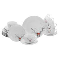 Kombinirani Servis Christmas Reindeer, 18-Delni - večbarvno, Basics, keramika