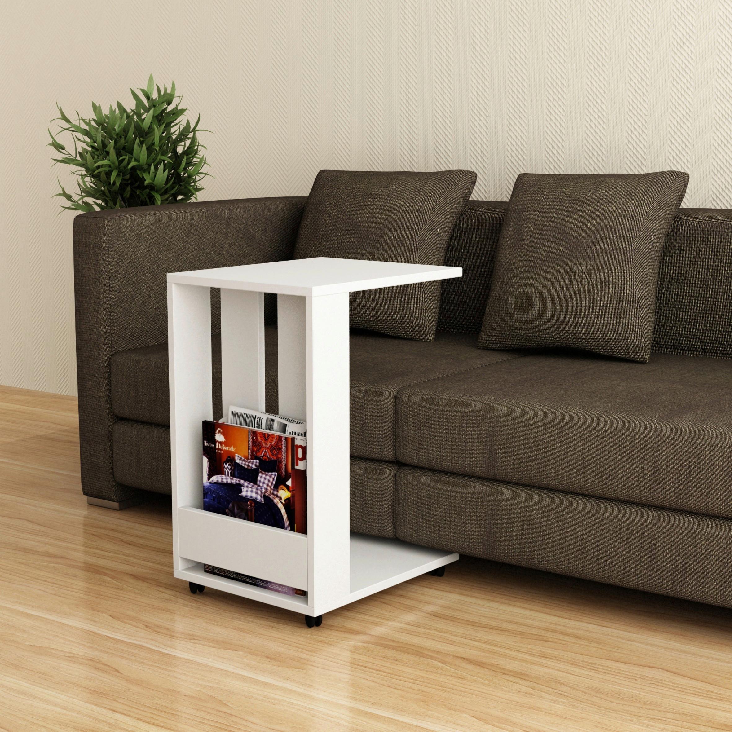 BEISTELLTISCH EDI BEISTELLTISCH - Weiss, Design, Holzwerkstoff/Kunststoff (37/45/60cm) - Livetastic