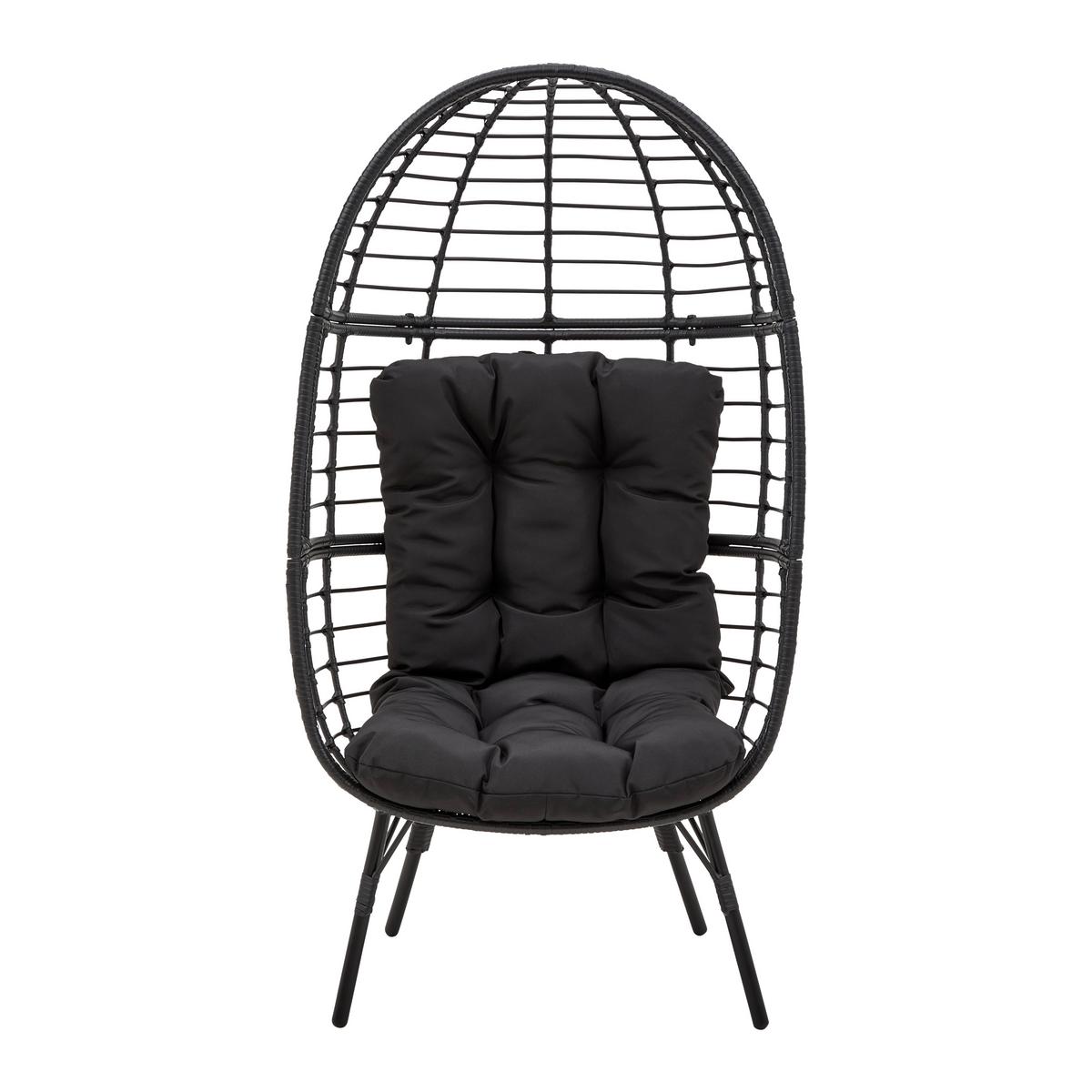 Kerti Relax Szék Nara - fekete, Modern, textil/fém (77/145/67cm) - Bessagi Garden