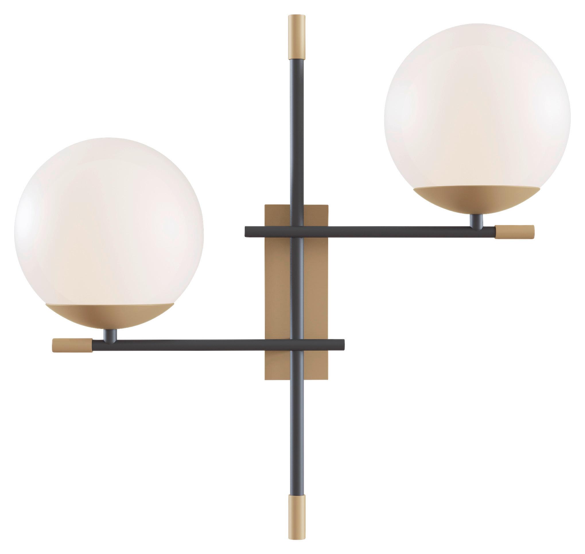 Wandleuchte Nostalgia Schwarz/Gold max. 40 Watt - Goldfarben/Schwarz, Trend, Glas/Metall (17,5/42/44cm) - MAYTONI