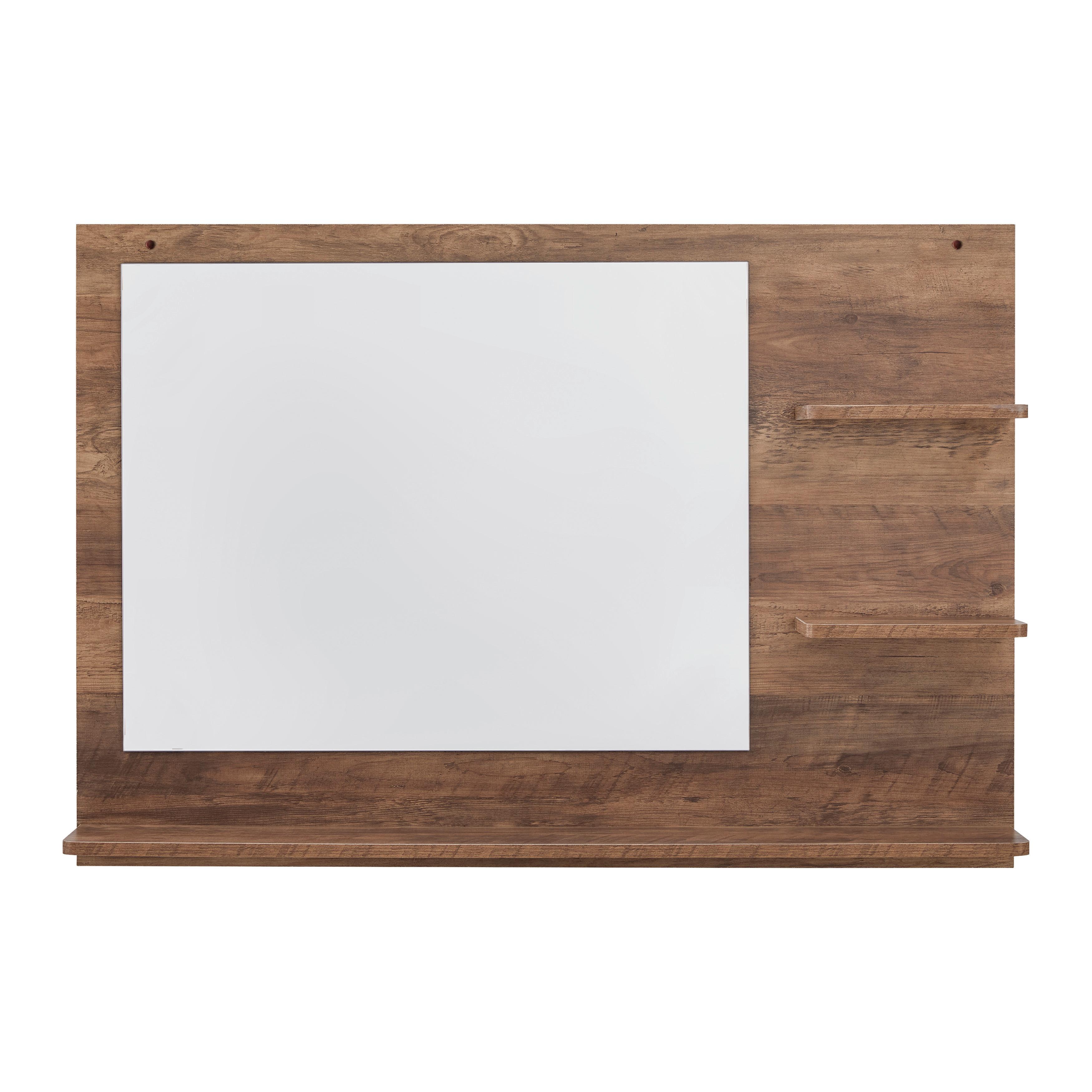Fürdőszobatükör Dell - natúr, Modern, faalapú anyag/Üveg (110/75/15cm) - Bessagi Home
