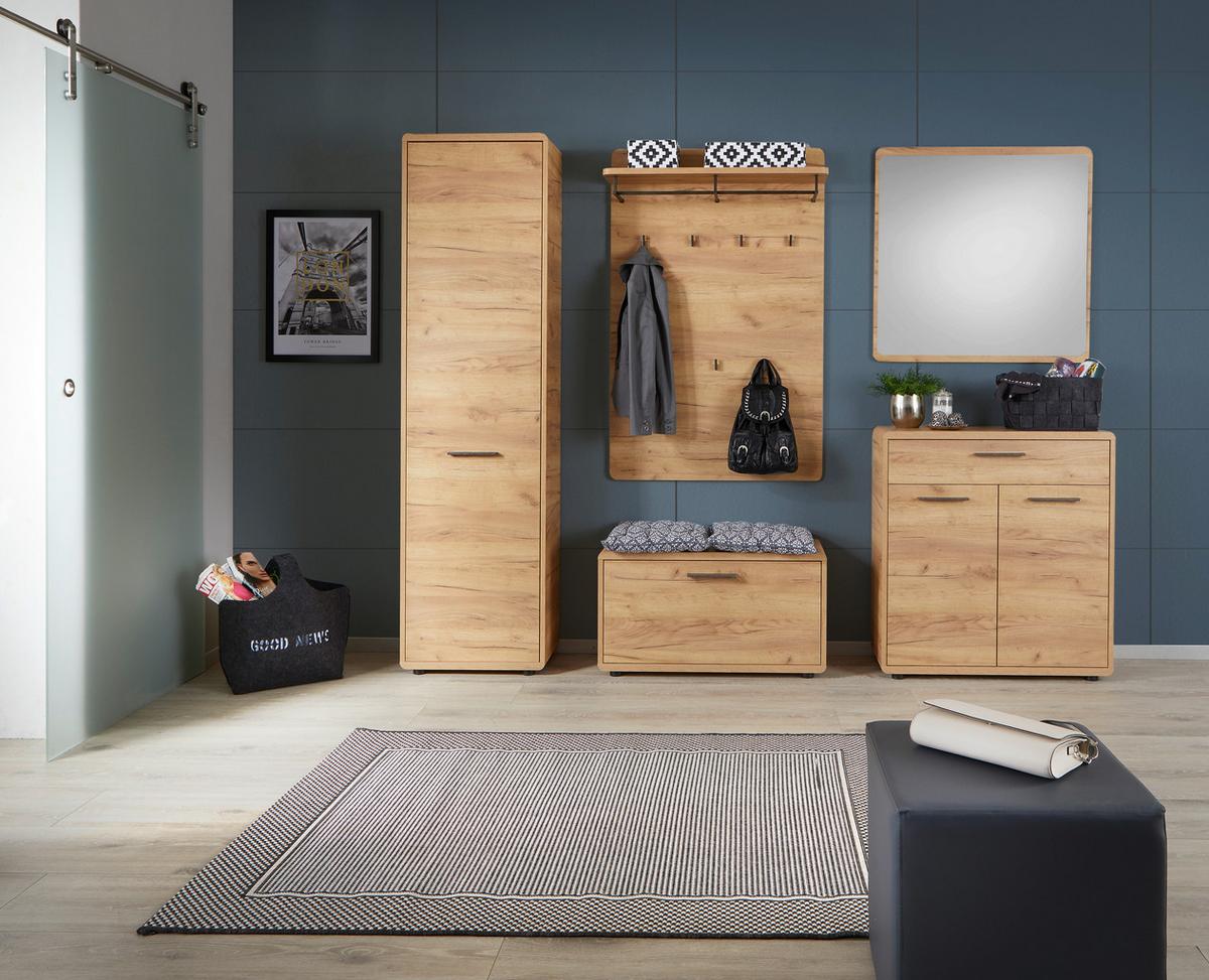 Dulap pentru hol FONTANA - culoare lemn stejar, Modern, material pe bază de lemn (54/198/32cm) - Modern Living