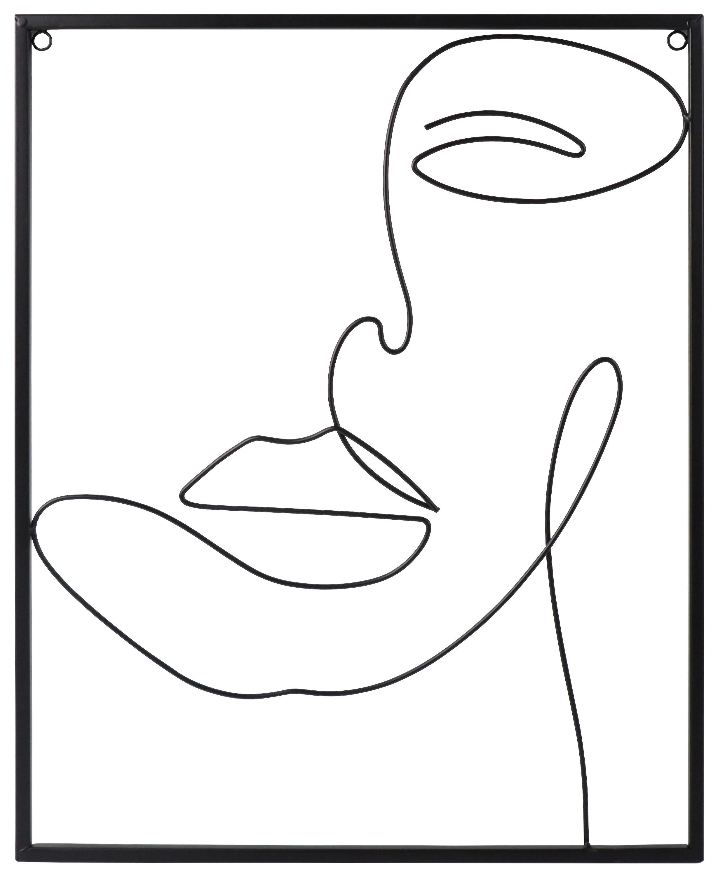 Decorațiune de perete Lady - negru, Modern, metal (36/45cm) - Mömax