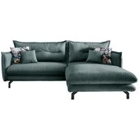 Wohnlandschaft Lava Hellblau Velours - Türkis/Schwarz, MODERN, Textil/Metall (255/180cm) - Livetastic