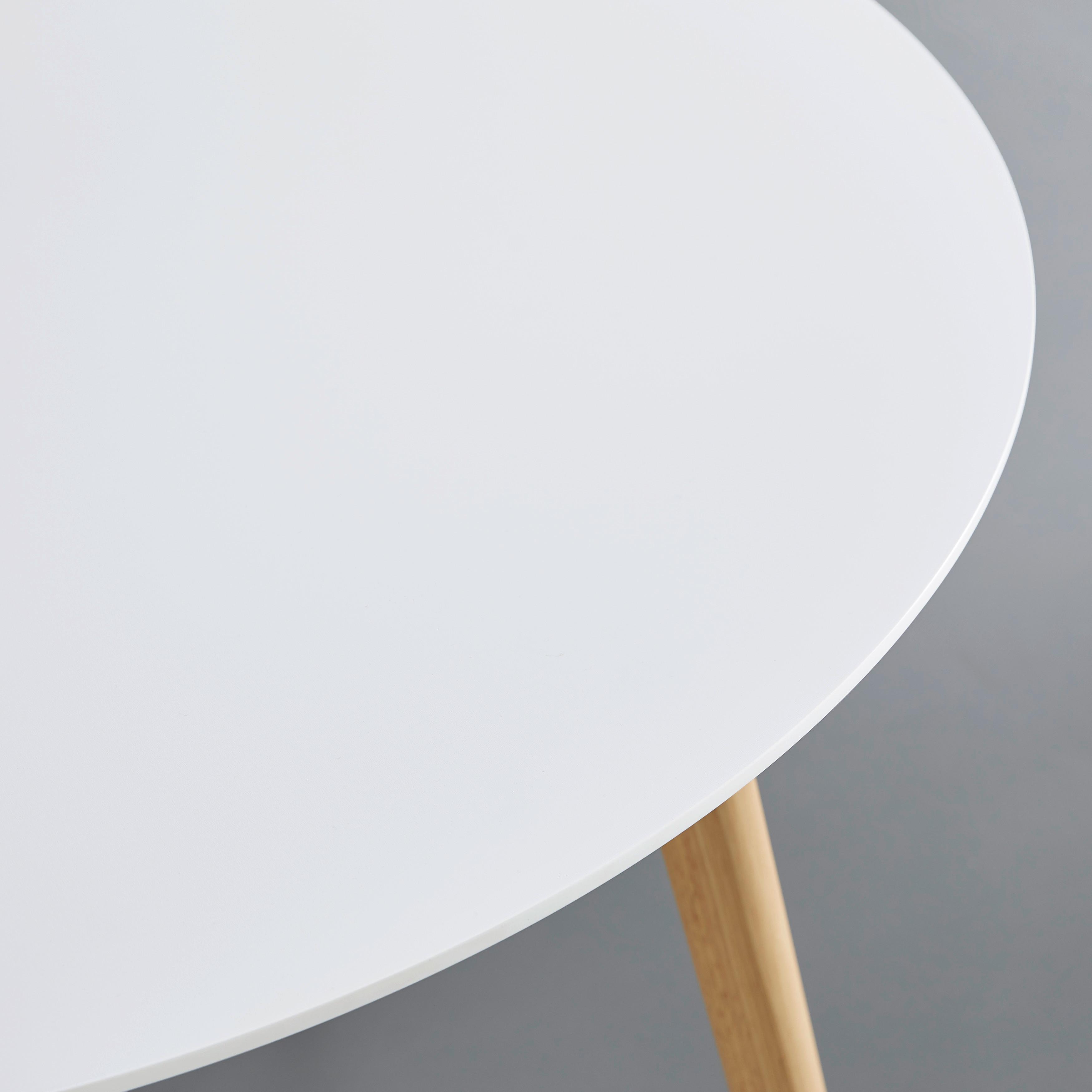 MATBORD GAIA - vit/ekfärgad, Modern, trämaterial/trä (90/90/75cm) - Bessagi Home