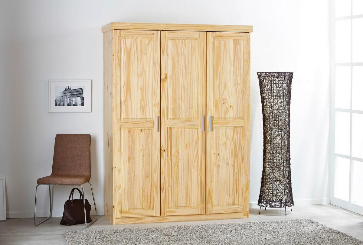 Drehtürenschrank Pelle ca. 140x190x55 cm Naturfraben - Silberfarben/Naturfarben, LIFESTYLE, Holz/Kunststoff (140/190/55cm) - MID.YOU