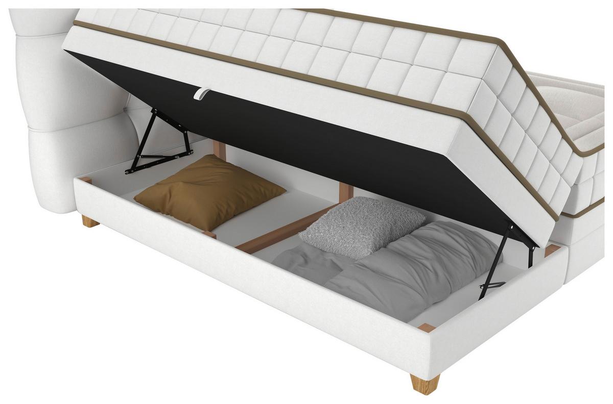 Boxspringbett Bianco Beige ca. 160x200cm - Beige, KONVENTIONELL, Holz/Holzwerkstoff (160/200cm) - Premium Living