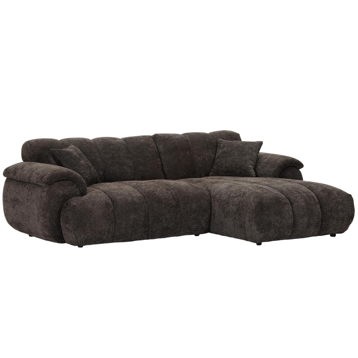 Ecksofa Arette Dunkelbraun - Schwarz/Braun, MODERN, Kunststoff/Textil (252/176cm) - Mömax