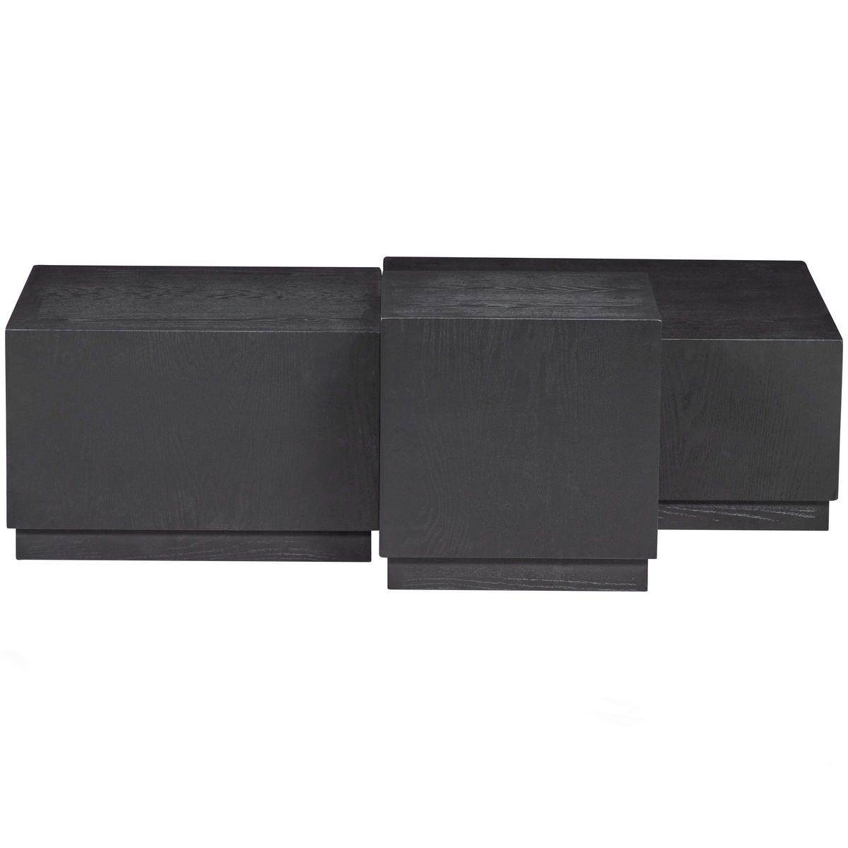 Beistelltisch PIM 3-tlg. Schwarz - Schwarz, Design, Holzwerkstoff - Livetastic