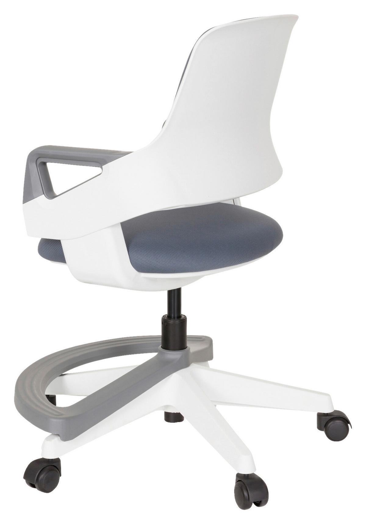 Jugenddrehstuhl Kid Flex ca. 53x80-93x60 cm Grau - Weiß/Grau, Basics, Kunststoff (53/80-93/60cm) - MID.YOU