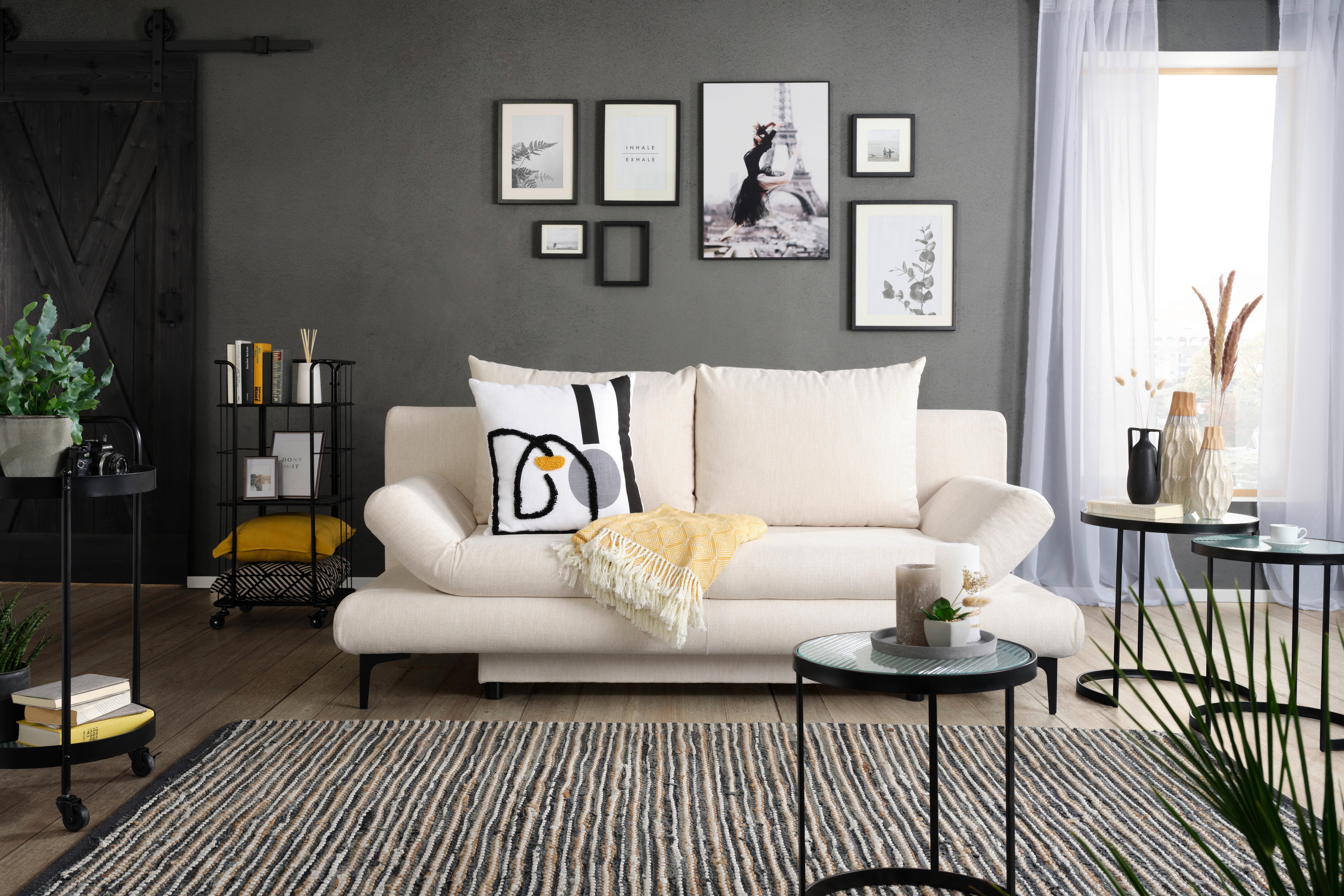 Zofa S Posteljno Funkcijo Lemon - črna/bela, Moderno, tekstil (191/42-76/86cm) - Mömax