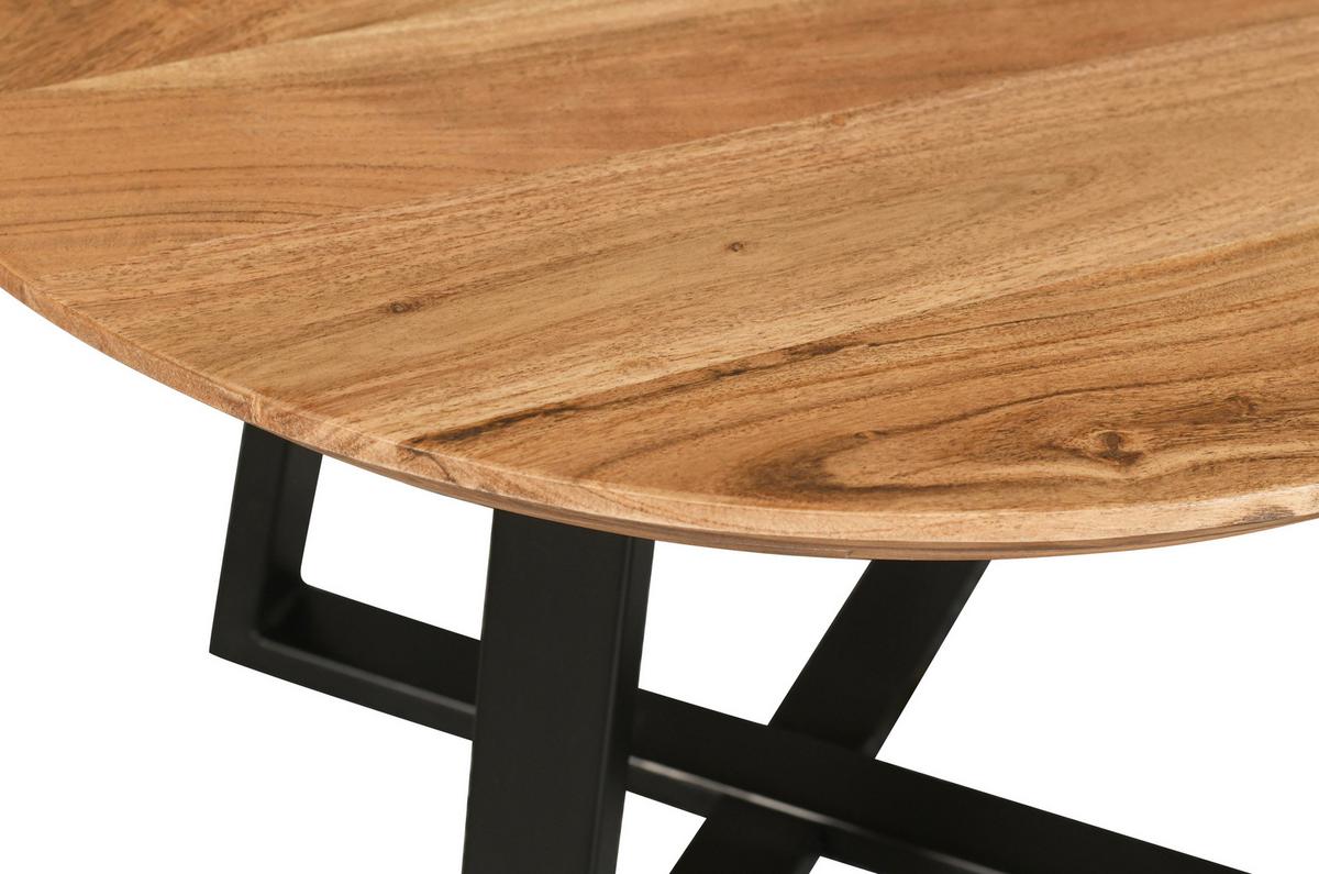 Couchtisch Safaga in Schwarz/Natur - Schwarz/Naturfarben, Natur, Holz/Metall (70/70/45cm) - Zandiara