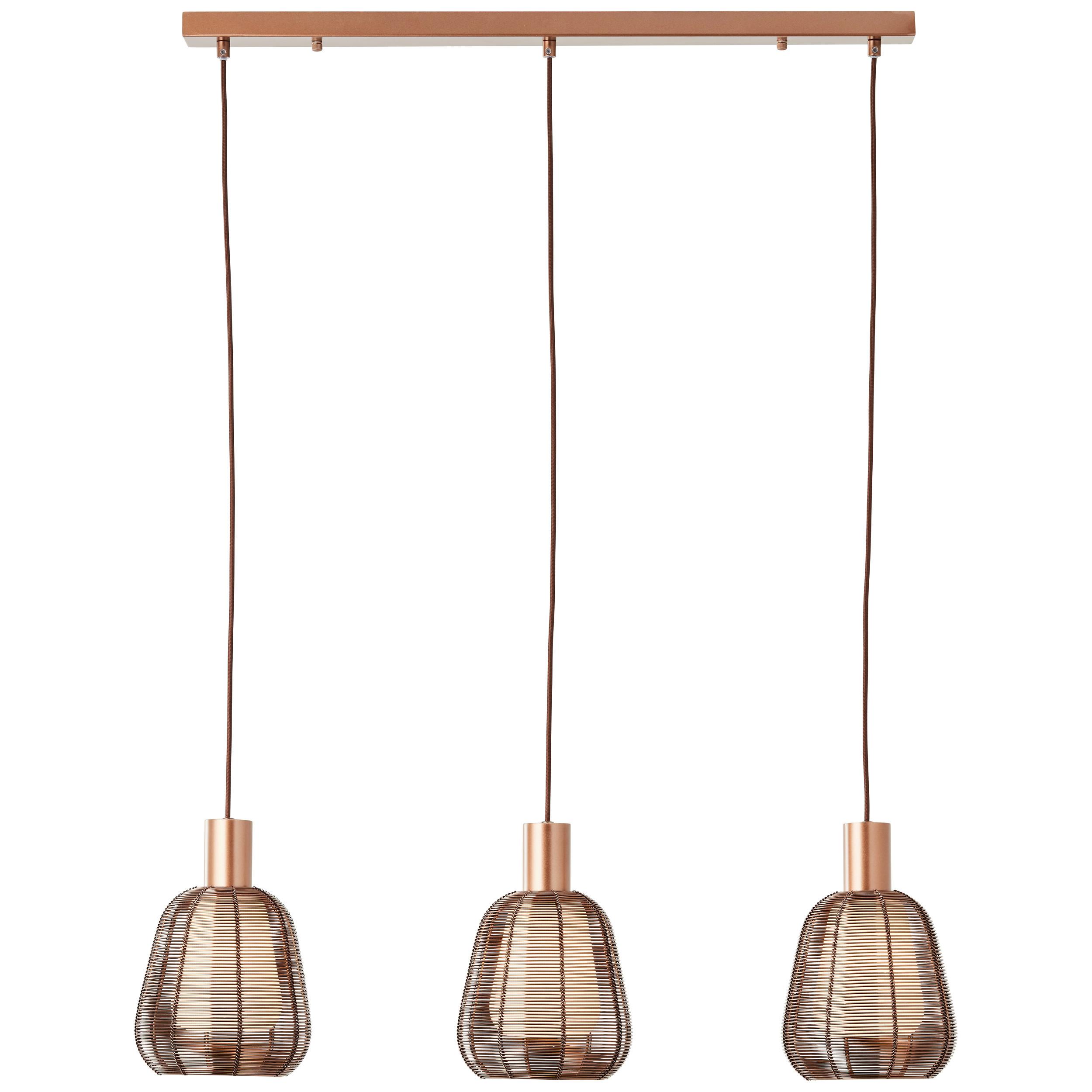 Hängeleuchte Wallace Dunkelbraun max. 60 Watt - Dunkelbraun, Design, Glas/Metall (120/18/84cm) - Brilliant