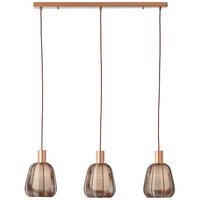 Hängeleuchte Wallace Dunkelbraun max. 60 Watt - Dunkelbraun, Design, Glas/Metall (120/18/84cm) - Brilliant