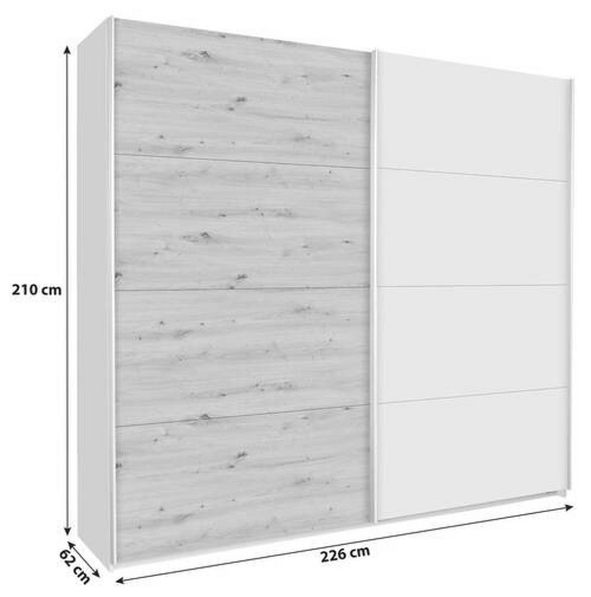 DULAP CU UșI CULISANTE FELDKIRCH 8, 226/210 - culoare lemn stejar/gri, Modern, material pe bază de lemn (226/210/62cm)
