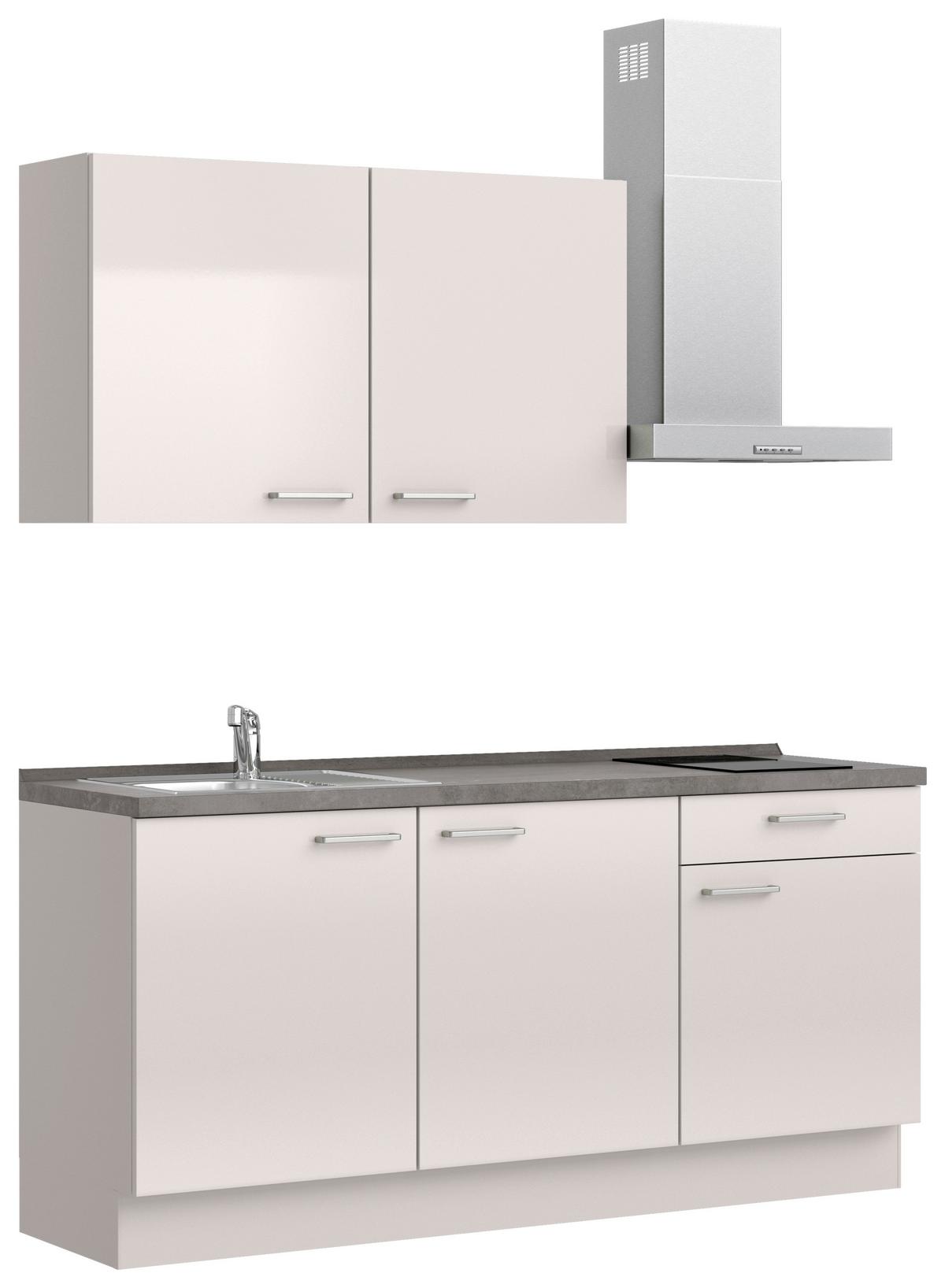 Küchenleerblock Flash Low o. Geräte Hellgrau - Schieferfarben/Edelstahlfarben, MODERN, Holzwerkstoff/Metall (180cm) - Nobilia