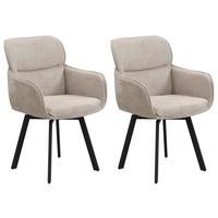 STUHL-SET RICO - Taupe/Schwarz, MODERN, Textil/Metall (61/90/63cm) - MID.YOU