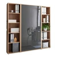Aktenschrank Office Edition Sw Set 3 hoch Eiche/Anthrazit - Anthrazit Hochglanz/Sonoma Eiche, MODERN, Holzwerkstoff (173/186/33cm) - MID.YOU