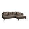 Wohnlandschaft Baggio Braun Velours - Schwarz/Braun, MODERN, Holz/Textil (277/94/162cm) - Livetastic
