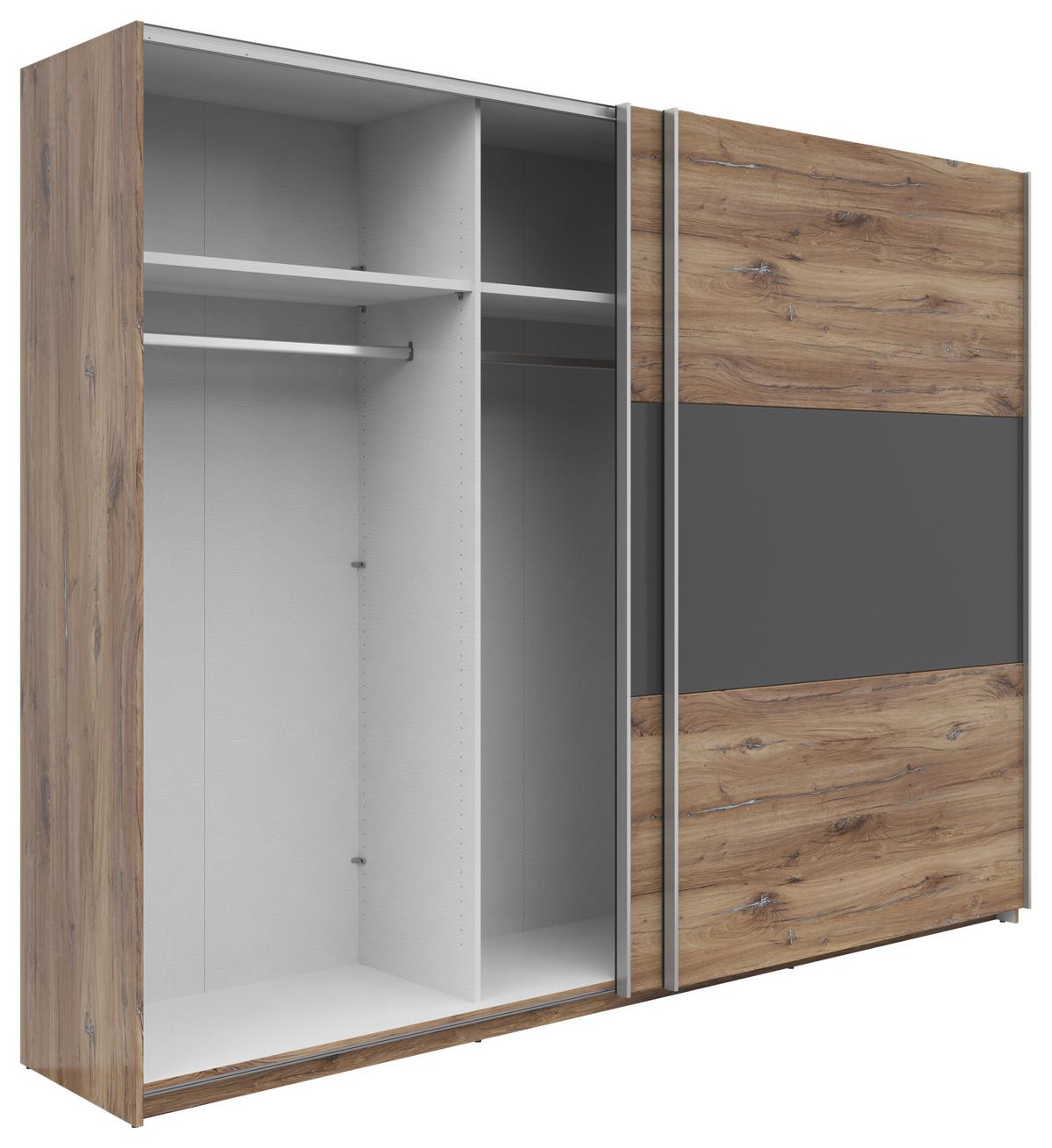 Ormar S Kliznim Vratima Saturn - hrast tamni/boje grafita, Konvencionalno, drvni materijal/metal (270/210/59cm) - Based