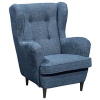 FOTEL USZAK OSKAR - ciemnoniebieski/czarny, Basics, materiał drewnopochodny/tkanina (78/102/98cm) - MID.YOU