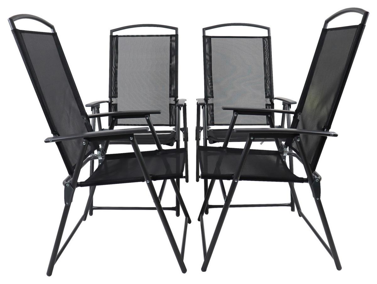 Set Vrtnih Stolov Gardenson, Antracit, 4-Delno - antracit, Basics, kovina/tekstil (50/105/58cm) - Gardenson