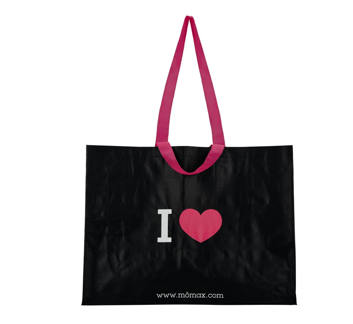 Einkaufstasche Mömax in Schwarz - Schwarz/Rosa, Kunststoff (53/40/22cm) - Mömax