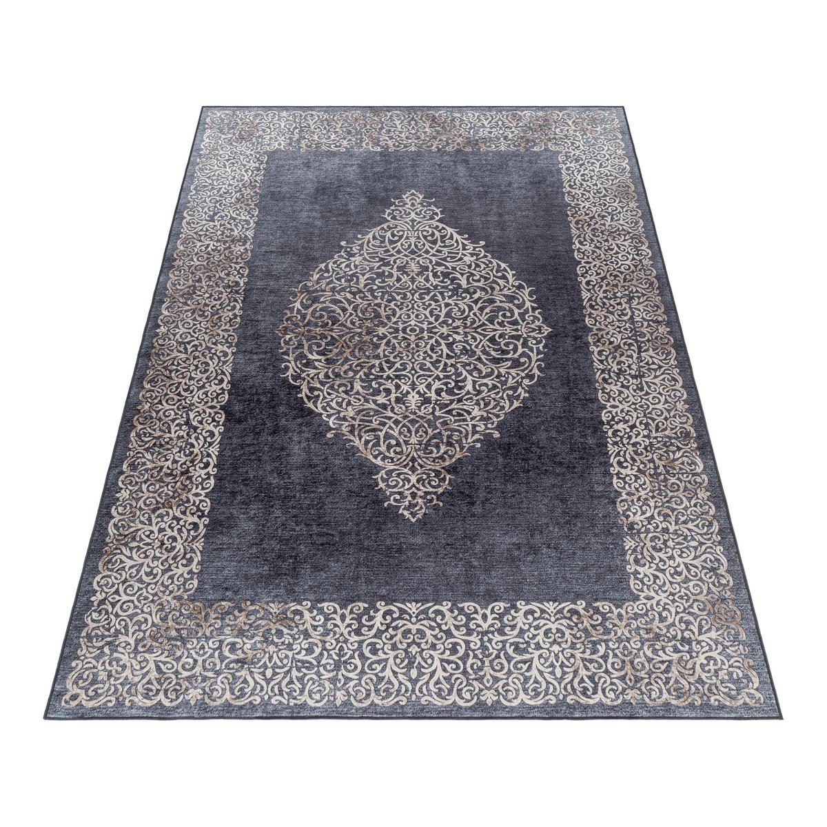 Flachwebeteppich Fiesta Schwarz ca. 160x230cm - Schwarz, Design, Textil (160/230cm) - Novel