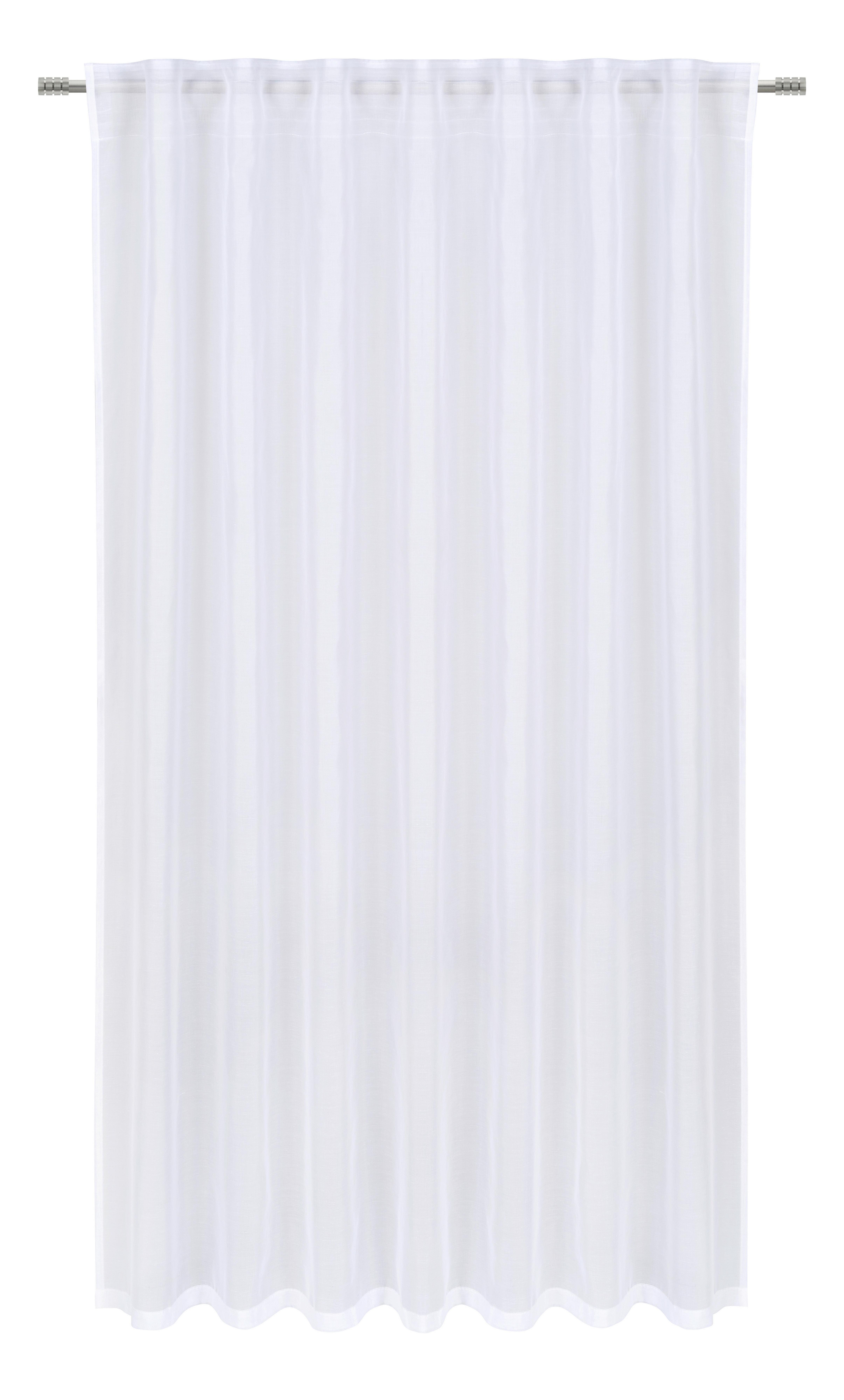 Fertigvorhang Leo Transparent in Weiß ca. 140x175cm - Weiß, KONVENTIONELL, Textil (140/175cm) - Modern Living