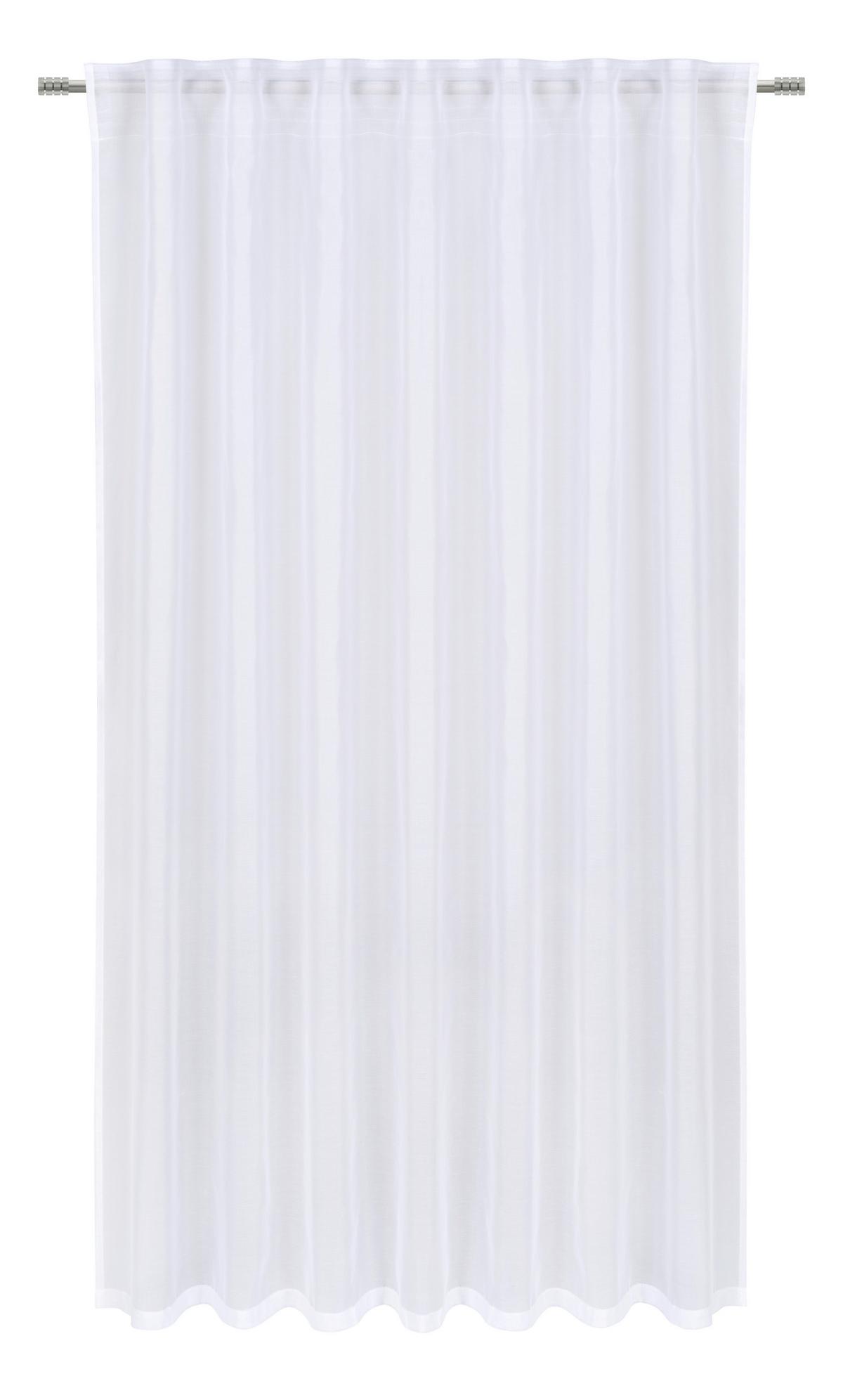 Fertigvorhang Leo Transparent in Weiß ca. 140x175cm - Weiß, KONVENTIONELL, Textil (140/175cm) - Modern Living