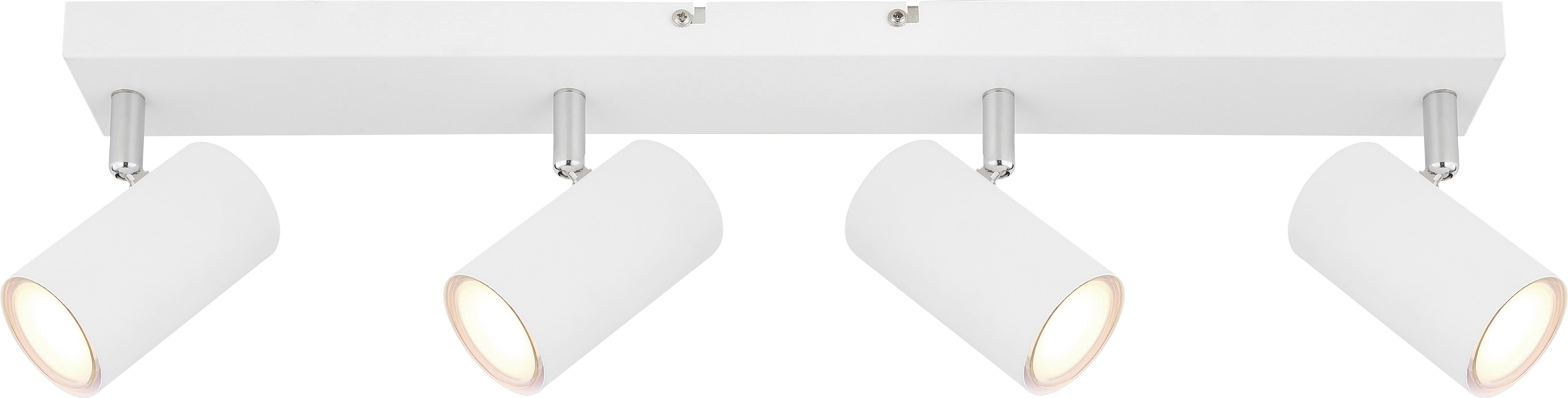 Spotlámpa Witmo 4 Égős - krómszínű/fehér, Modern, fém (56/6/12cm) - Mömax